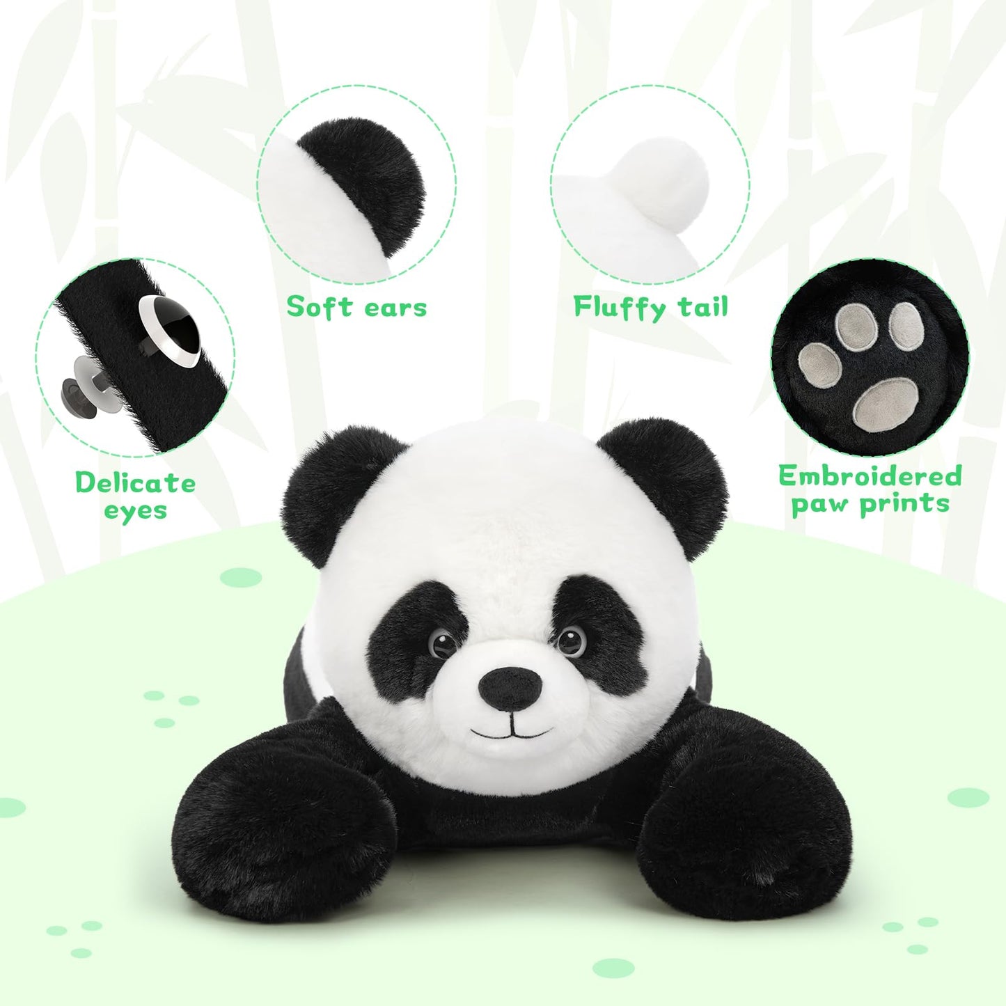 Tezituor Giant Panda Plush — 31.5-Inch Jumbo Panda Stuffed Animal for Kids & Adults