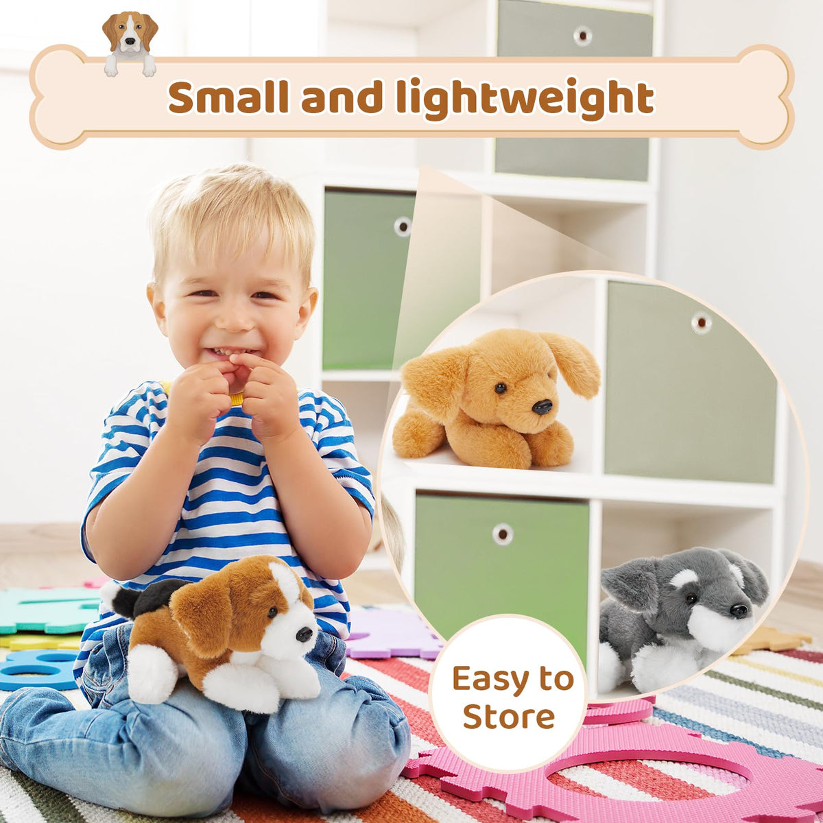 Tezituor 6 Pcs Plush Puppy Set – 11-inch Stuffed Animals for Kids & Parties