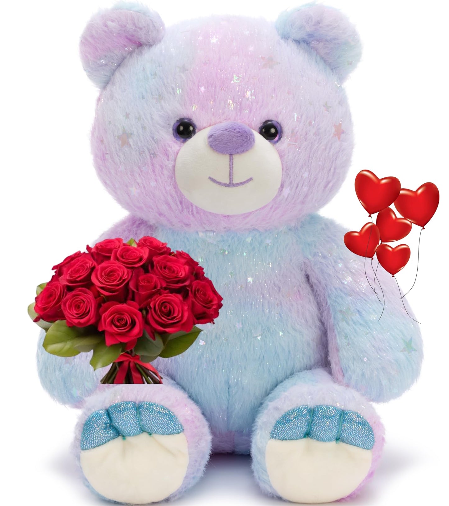 Tezituor Rainbow Bear Plush Toy – 13.78in Teddy Bear for Cozy Cuddles & Gifts