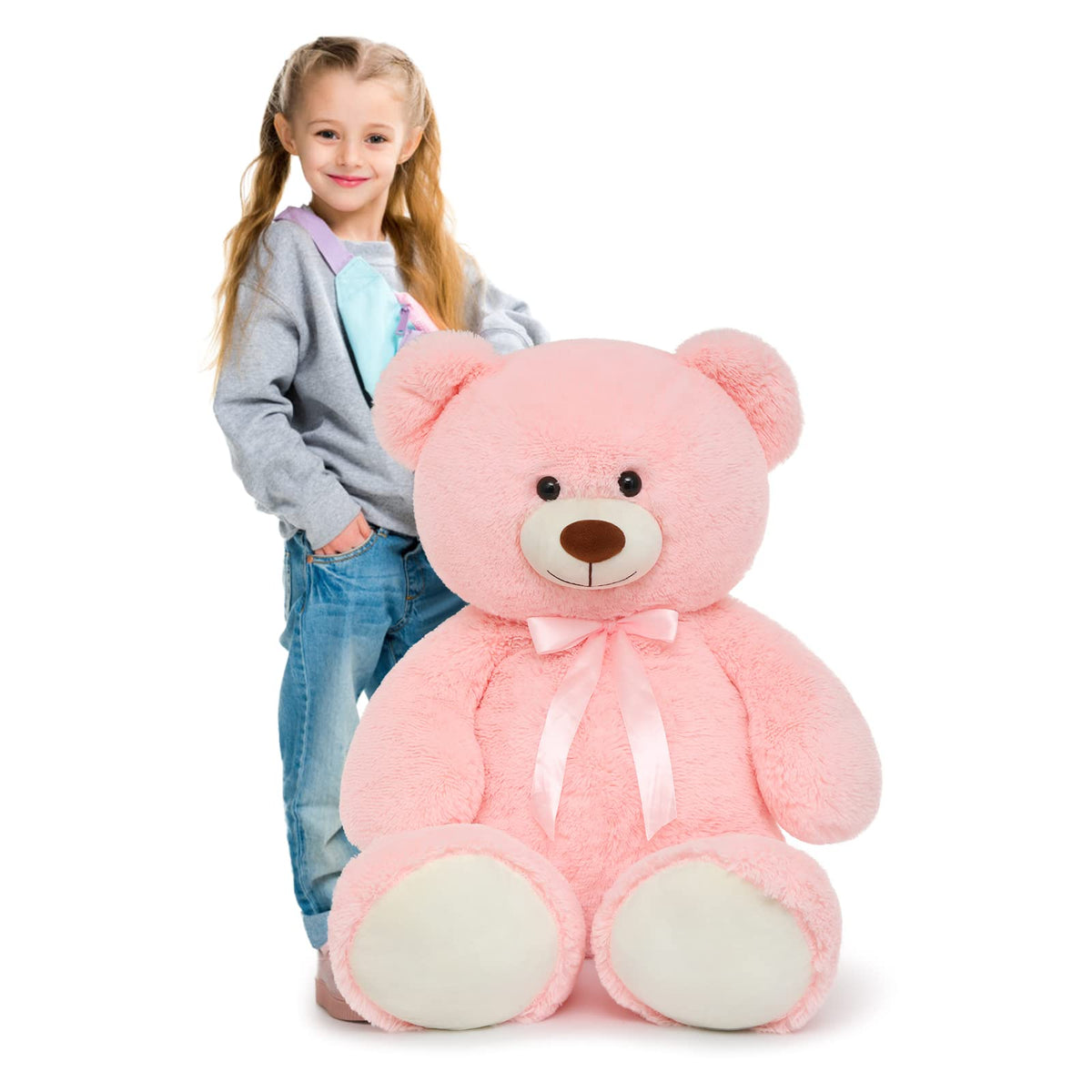 Tezituor Pink Valentines Teddy Bear – 40-Inch Giant Plush Plush Toy for Hugs, Gifts, and Decor