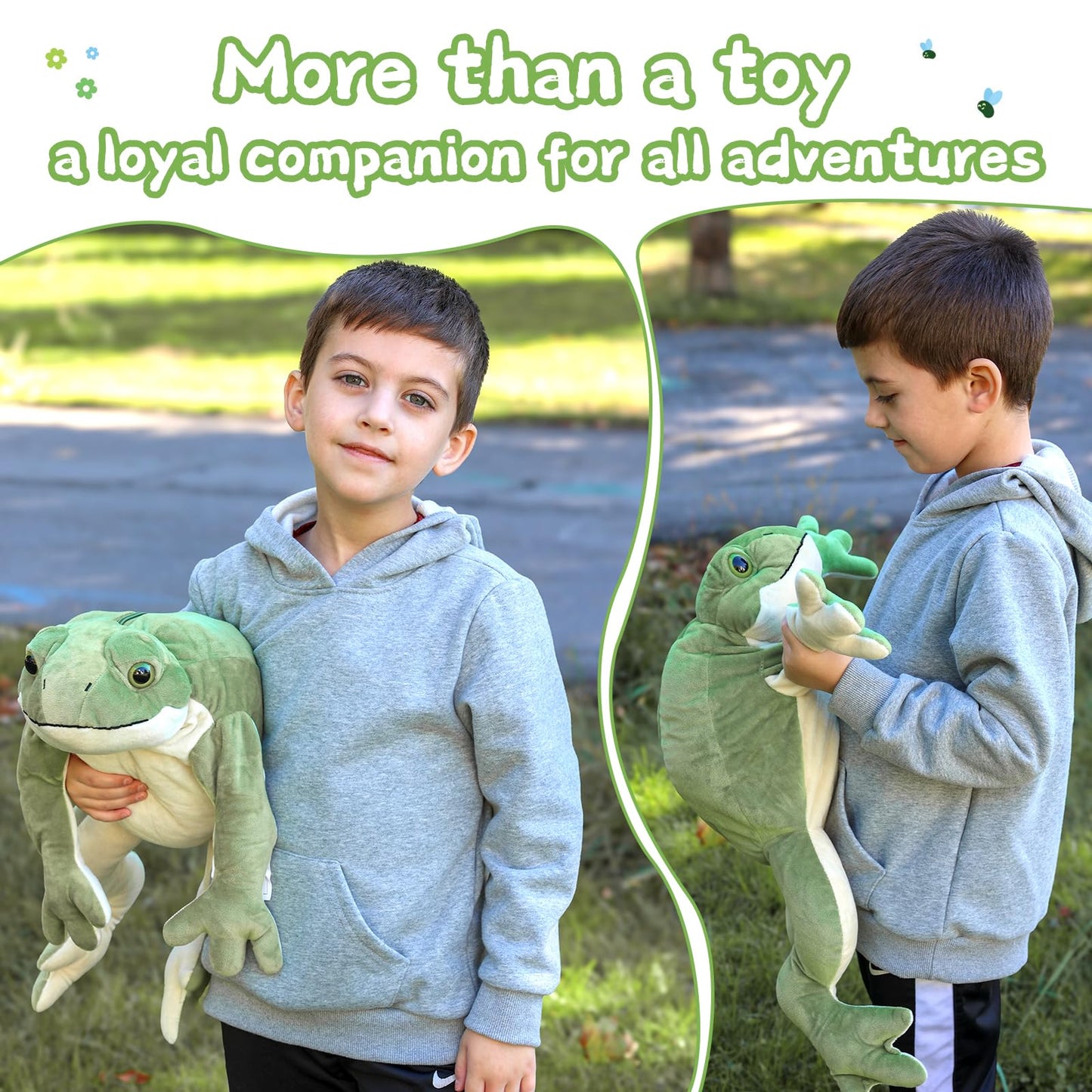 Tezituor Giant Mommy Frog Plush with 4 Babies - 20.5-Inch Realistic Frog Toy, Soft Pillow, Gift for Kids