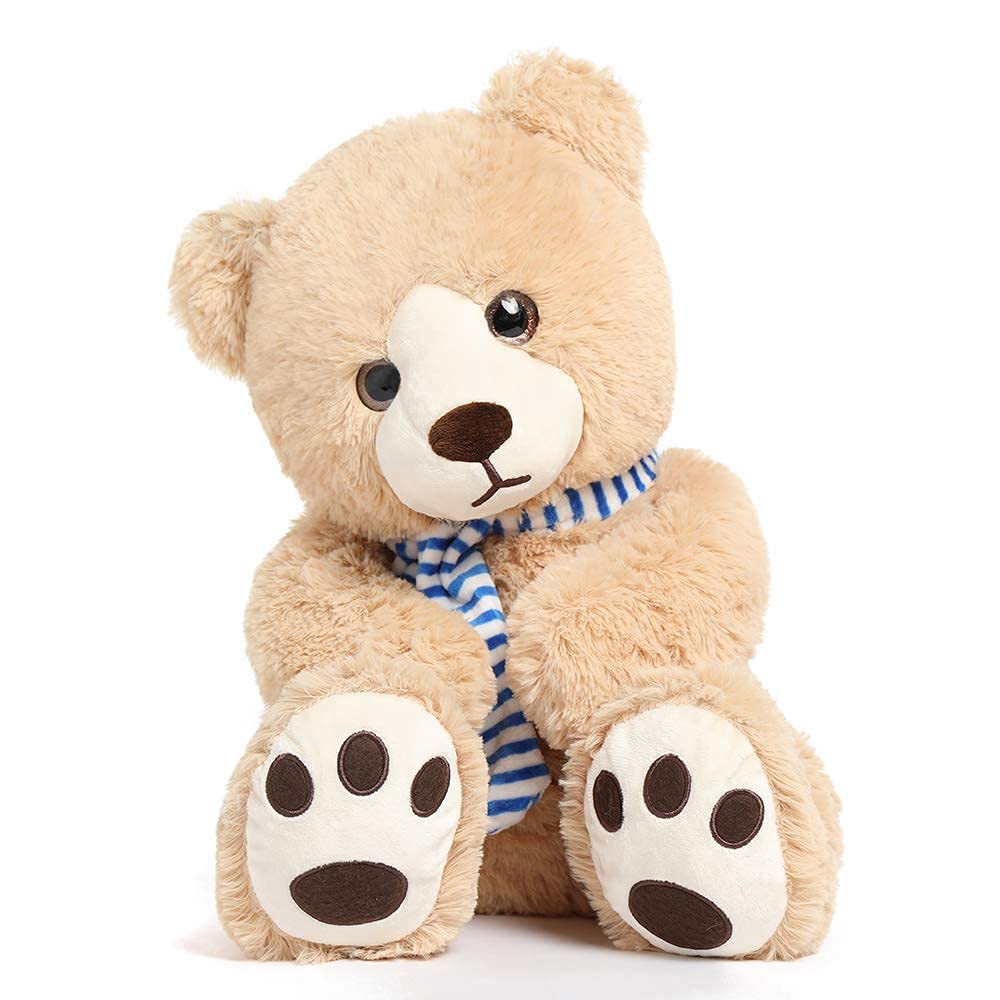 Tezituor 24-Inch Teddy Bear Plush with Scarf | Large Brown Stuffed Animal
