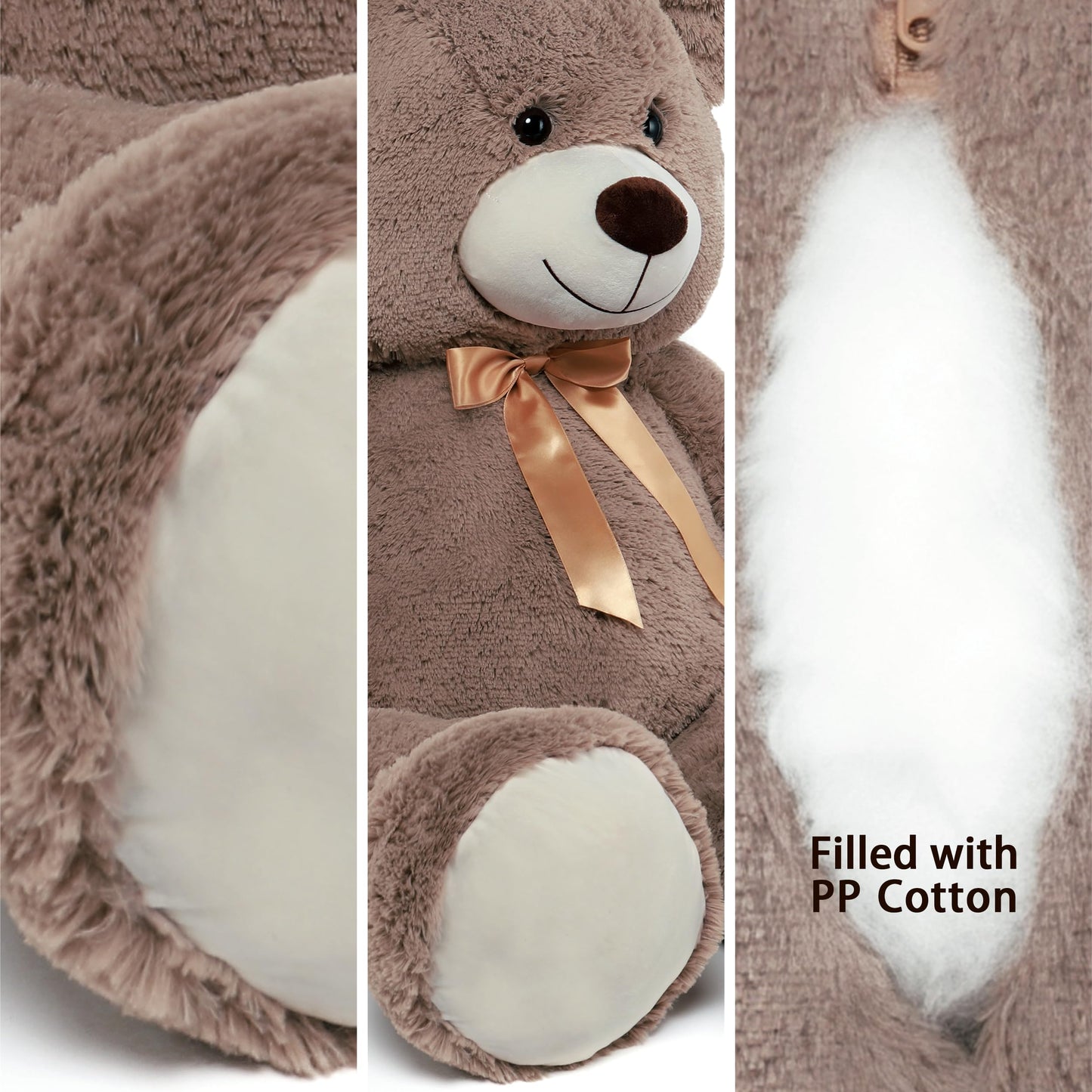 Tezituor 5ft Giant Teddy Bear - 59-Inch Brown Stuffed Animal for Gifts