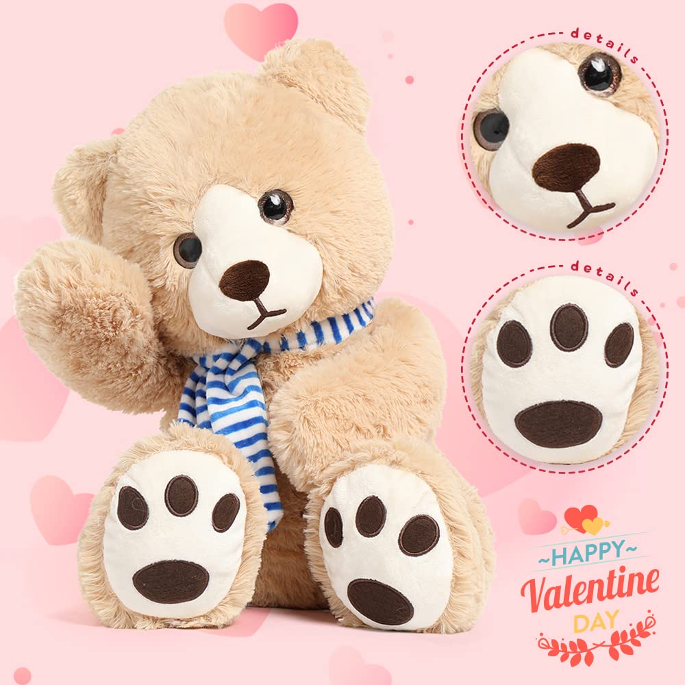 Tezituor 24-Inch Teddy Bear Plush with Scarf | Large Brown Stuffed Animal
