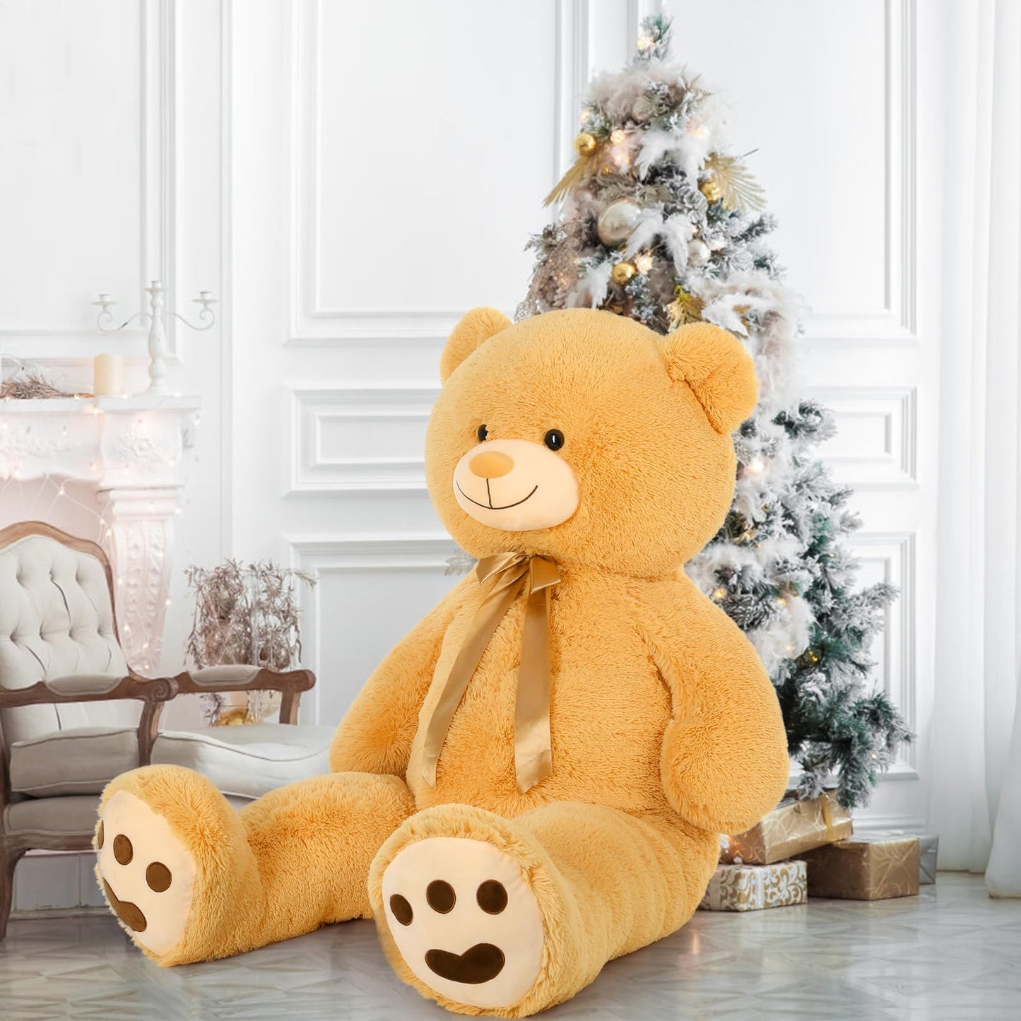 Tezituor 59-Inch Giant Teddy Bear – Life-Size Plush for Gifting & Home Decor