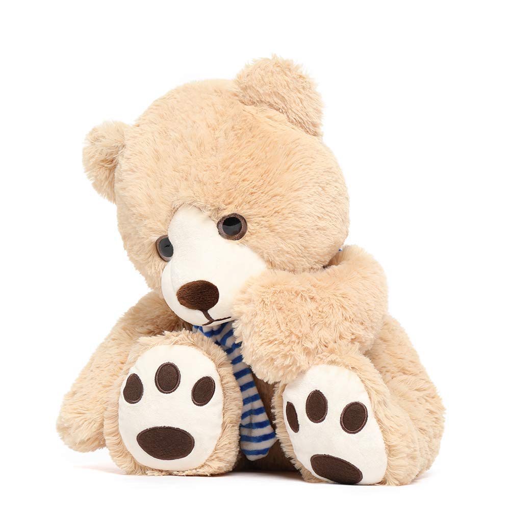 Tezituor 24-Inch Teddy Bear Plush with Scarf | Large Brown Stuffed Animal