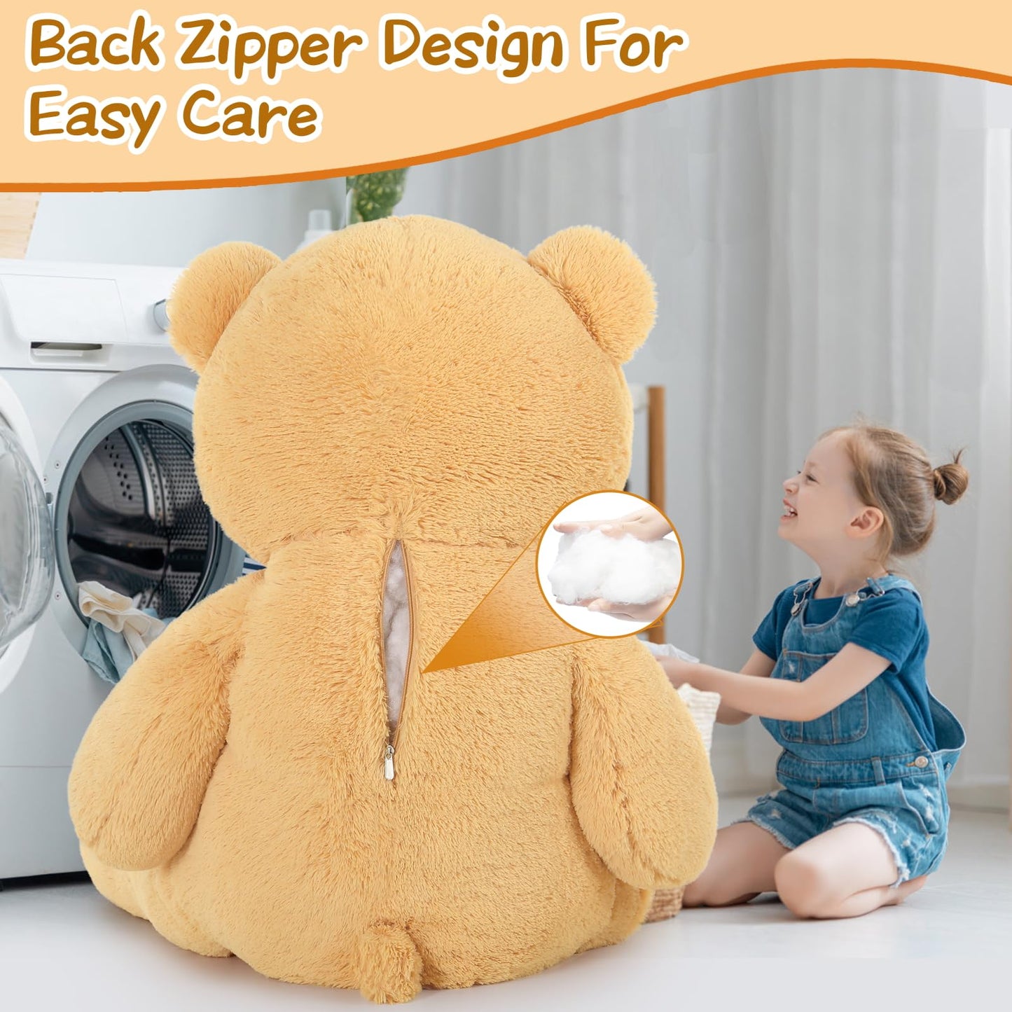 Tezituor 59-Inch Giant Teddy Bear – Life-Size Plush for Gifting & Home Decor