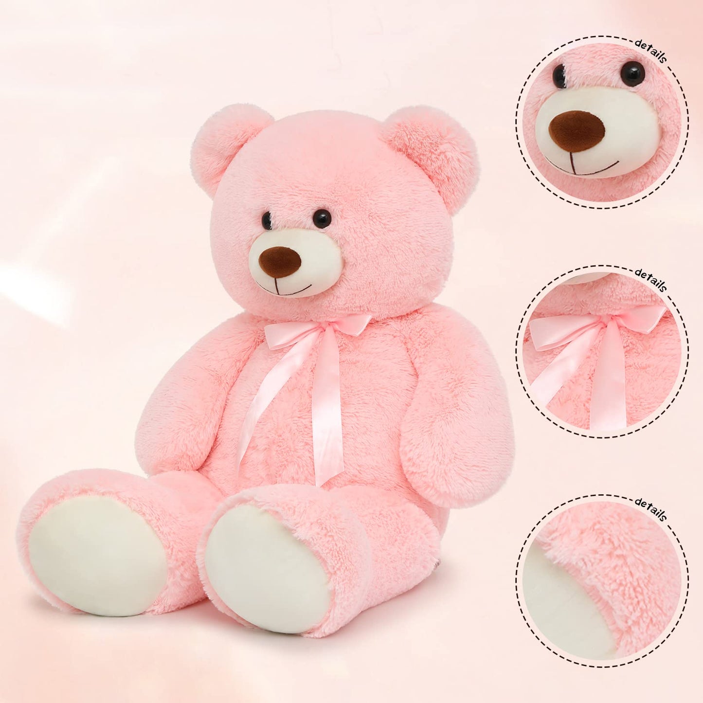 Tezituor Pink Valentines Teddy Bear – 40-Inch Giant Plush Plush Toy for Hugs, Gifts, and Decor