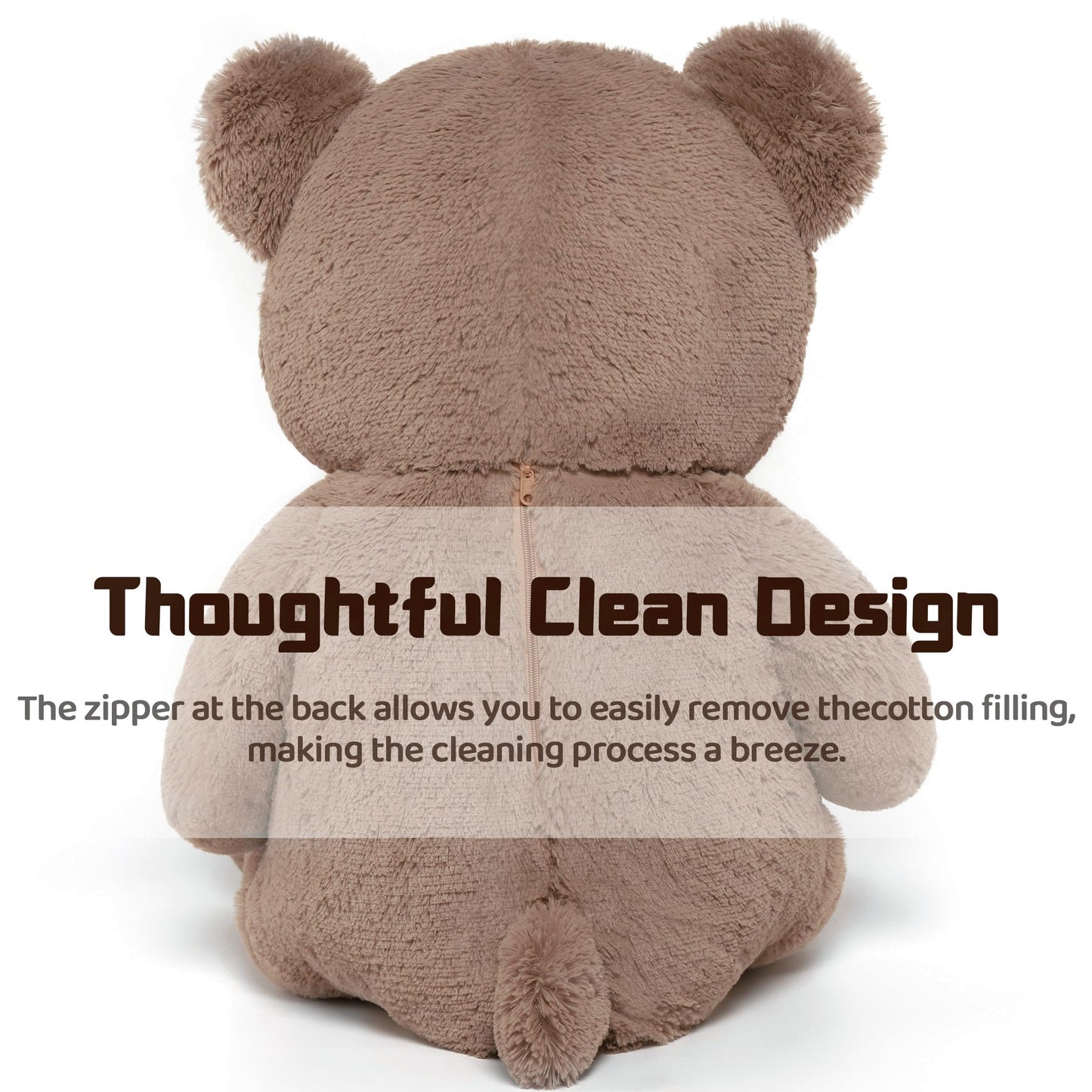 Tezituor 5ft Giant Teddy Bear - 59-Inch Brown Stuffed Animal for Gifts
