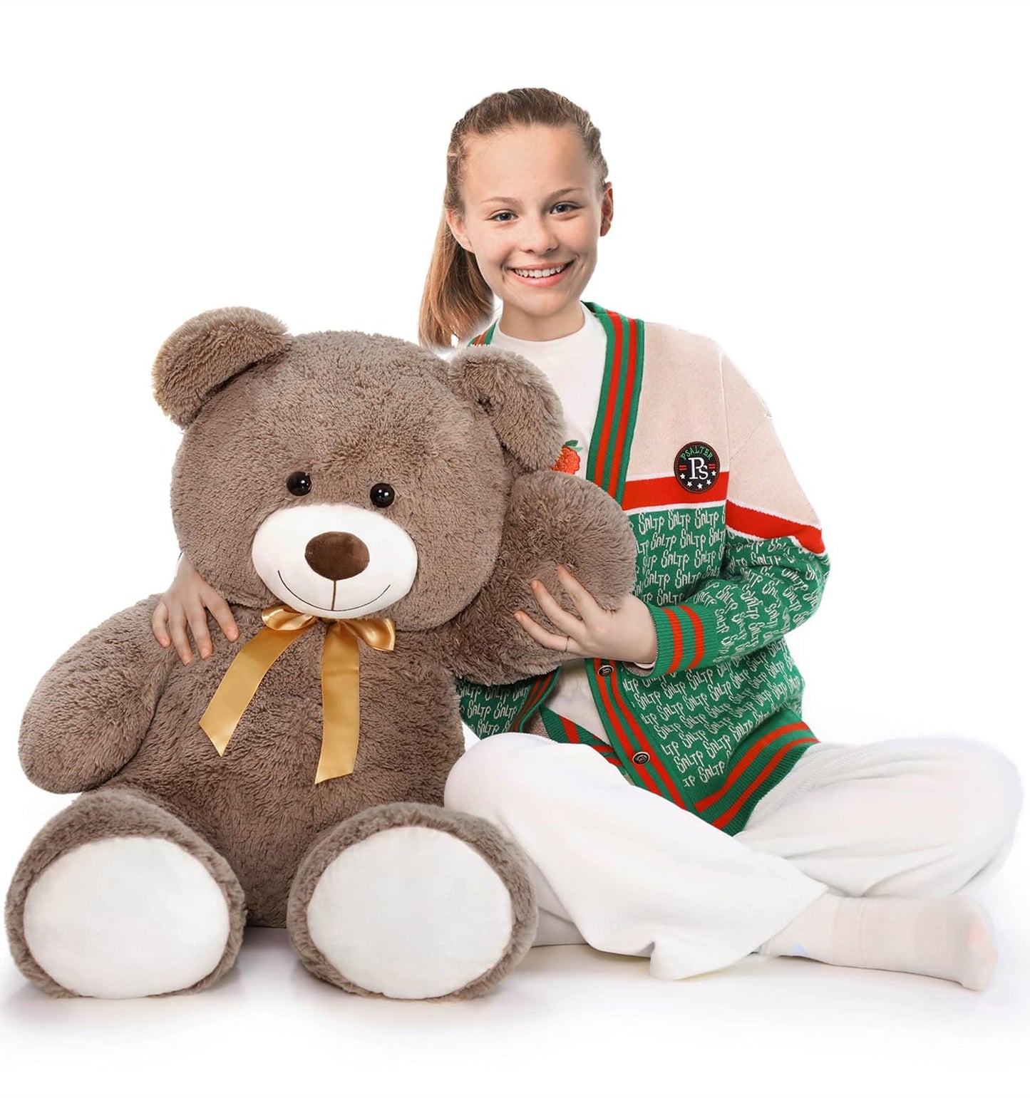 Tezituor Big Teddy Bear - 40'' Giant Plush Toy for Kids & Adults | Life-Size Gift