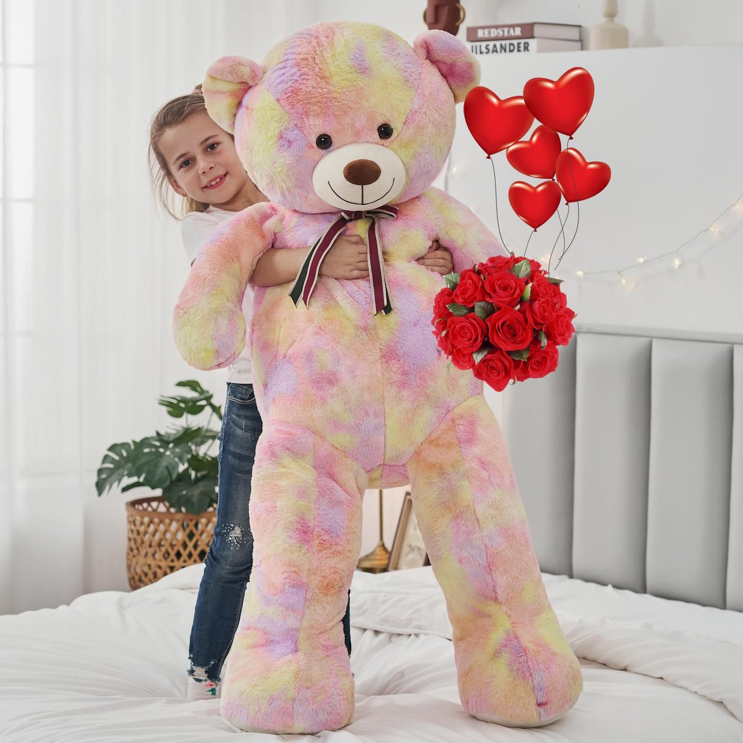 Tezituor Valentine Giant Teddy Bear – 3.3ft Soft Plush for Warmth & Comfort
