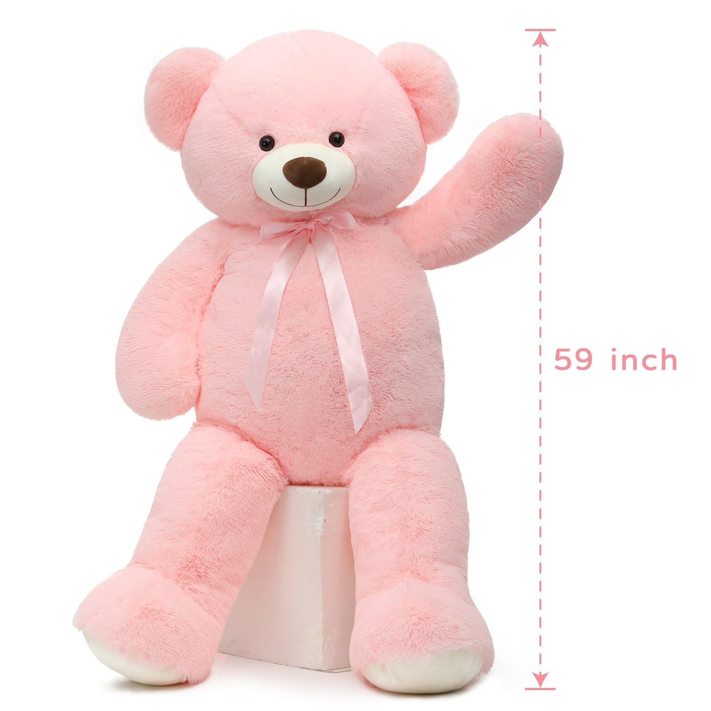 Tezituor 59-Inch Valentines Pink Giant Teddy Bear | 5ft Soft Plush Gift