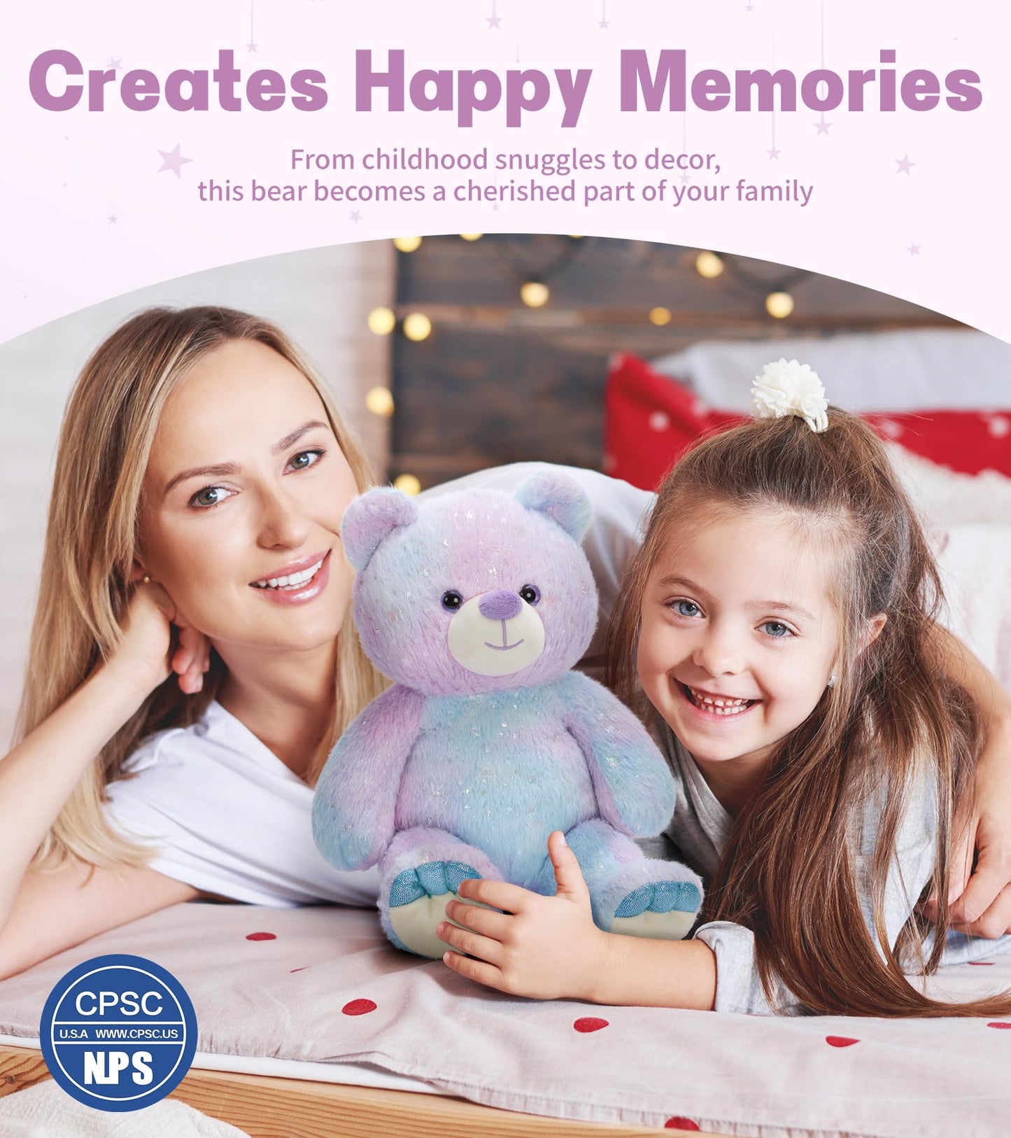 Tezituor Rainbow Bear Plush Toy – 13.78in Teddy Bear for Cozy Cuddles & Gifts