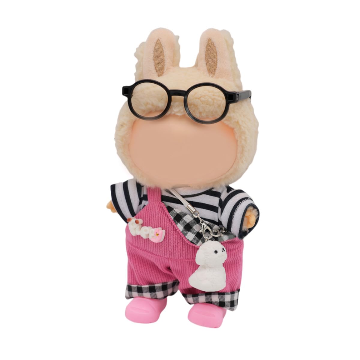 TFSUCCE 15-17cm Doll Clothes Set – Rose Red Romper + Striped Tee for 16–17cm Dolls | Luxury Chic Outfit