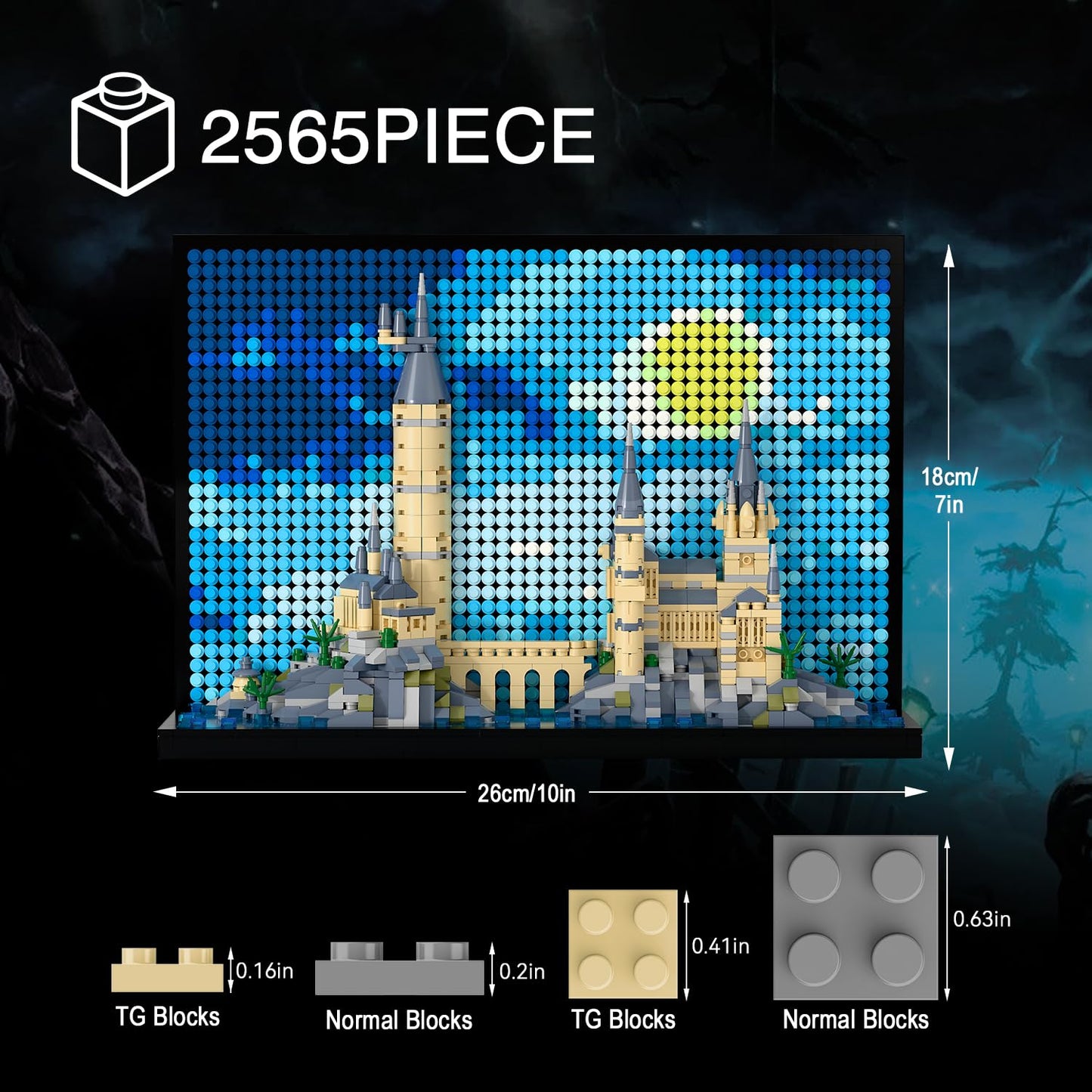 TG BLOCKS Micro Brick Magic Castle: 2-in-1 Wall Art & Display Model | 2565 Pcs