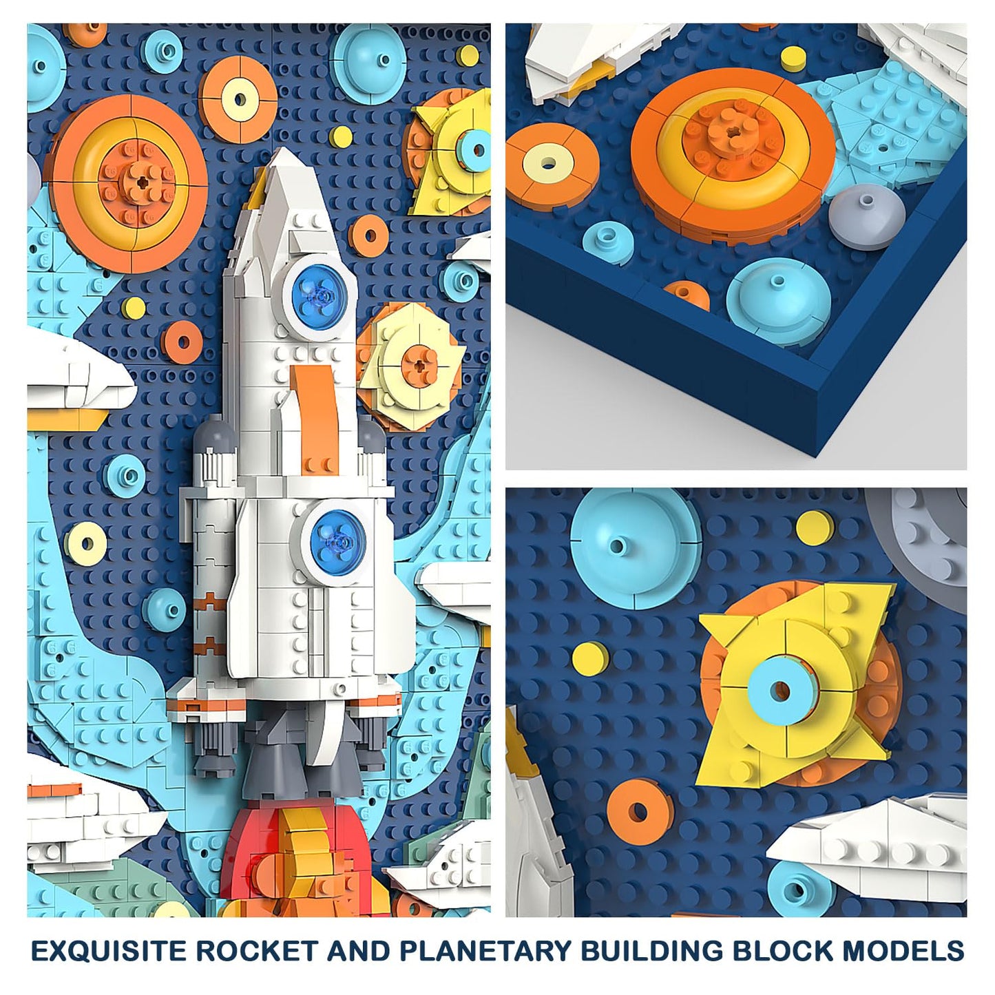 TG BLOCKS Micro Brick Rocket Building Set – 3D Wall Art & Desk Display