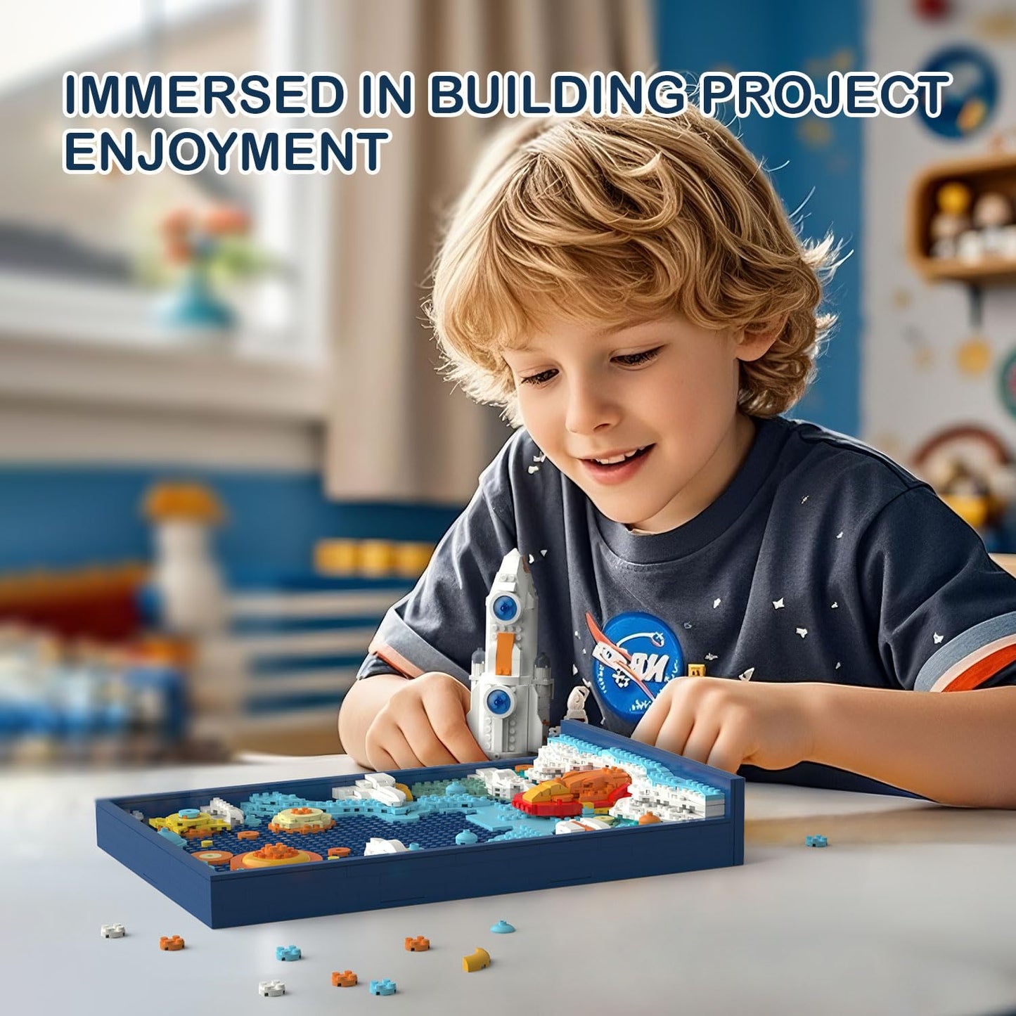TG BLOCKS Micro Brick Rocket Building Set – 3D Wall Art & Desk Display