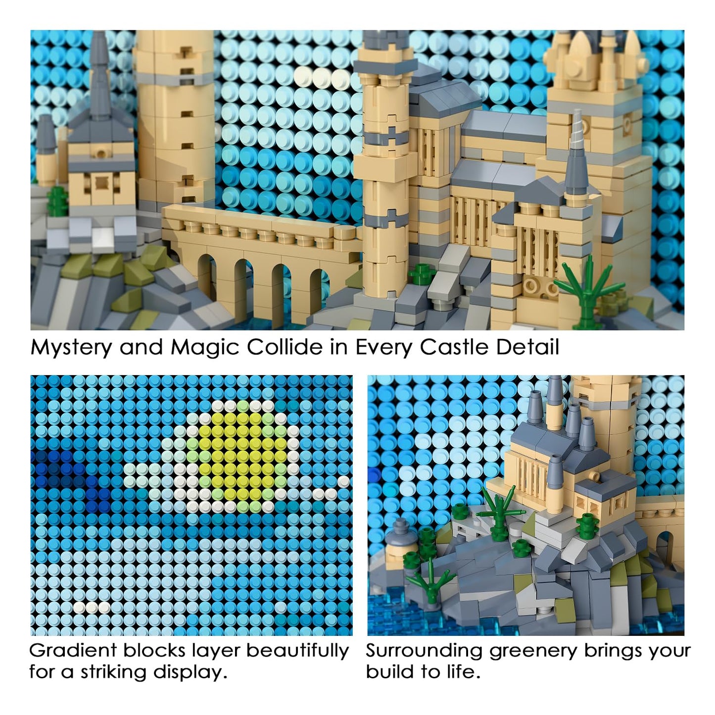 TG BLOCKS Micro Brick Magic Castle: 2-in-1 Wall Art & Display Model | 2565 Pcs