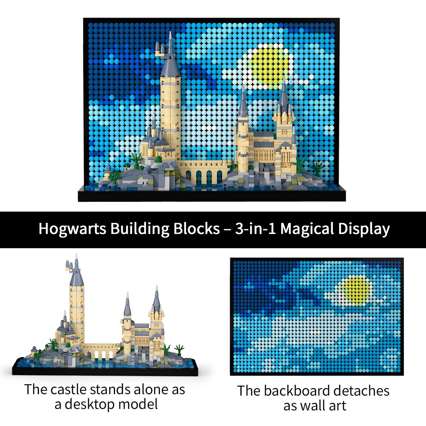 TG BLOCKS Micro Brick Magic Castle: 2-in-1 Wall Art & Display Model | 2565 Pcs