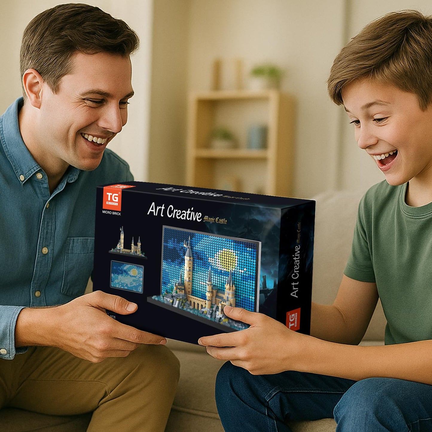 TG BLOCKS Micro Brick Magic Castle: 2-in-1 Wall Art & Display Model | 2565 Pcs