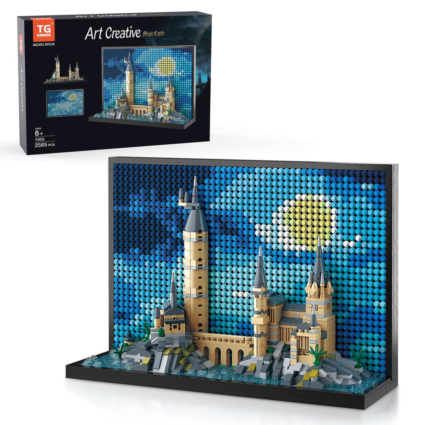 TG BLOCKS Micro Brick Magic Castle: 2-in-1 Wall Art & Display Model | 2565 Pcs