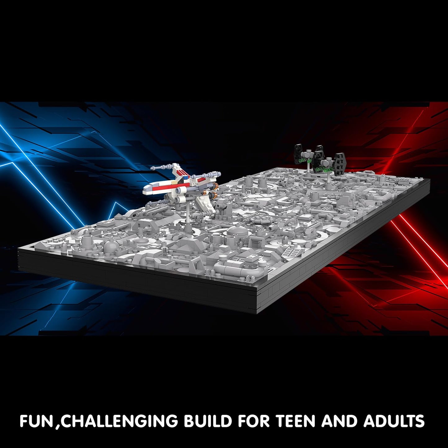 TG BLOCKS Star Trench 3D Wars Run Wall Art Craft Kit — Framed Micro Brick Scene for Teens & Adults