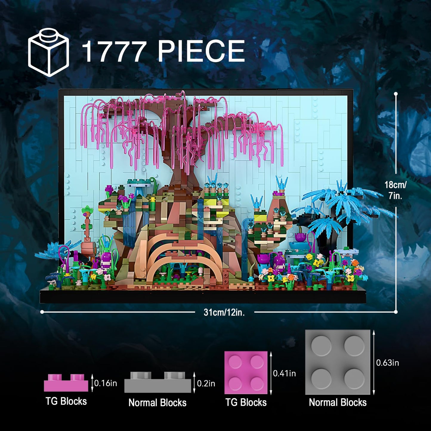 TG BLOCKS Micro Brick Tree of Life Building Set – 1777-Piece 3D Wall Art for Adults & Teens