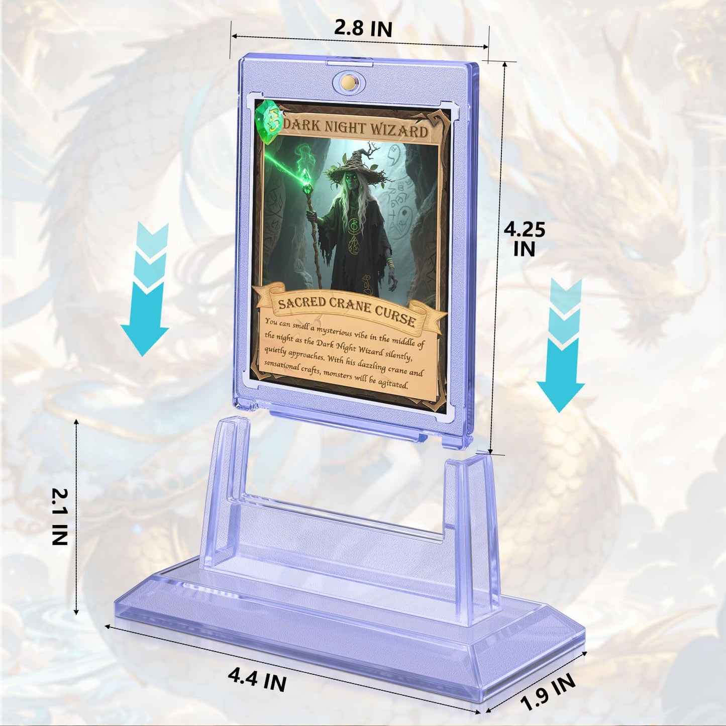 TGBet Magnetic Card Holders for Trading Cards – 50-Pack with 6 Acrylic Stands in 35pt Display