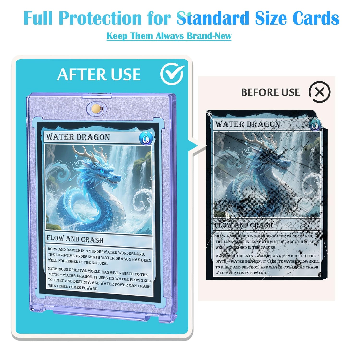 TGBet Magnetic Card Holders for Trading Cards – 50-Pack with 6 Acrylic Stands in 35pt Display