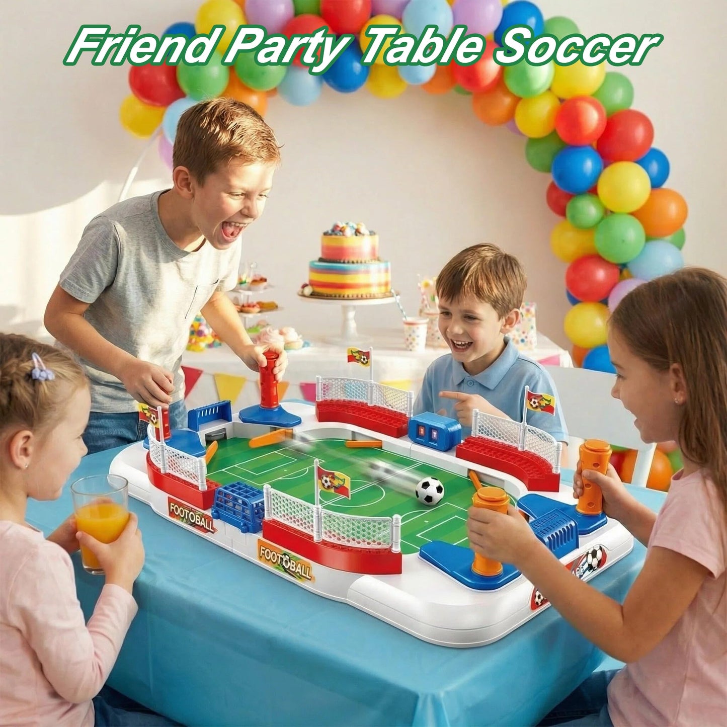 TGHIJKK Sports Interactive Foosball Table — 4-Button Control, Portable, 3-Min No-Tool Assembly