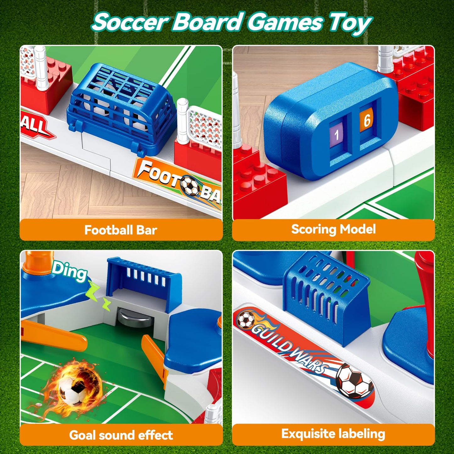 TGHIJKK Sports Interactive Foosball Table — 4-Button Control, Portable, 3-Min No-Tool Assembly