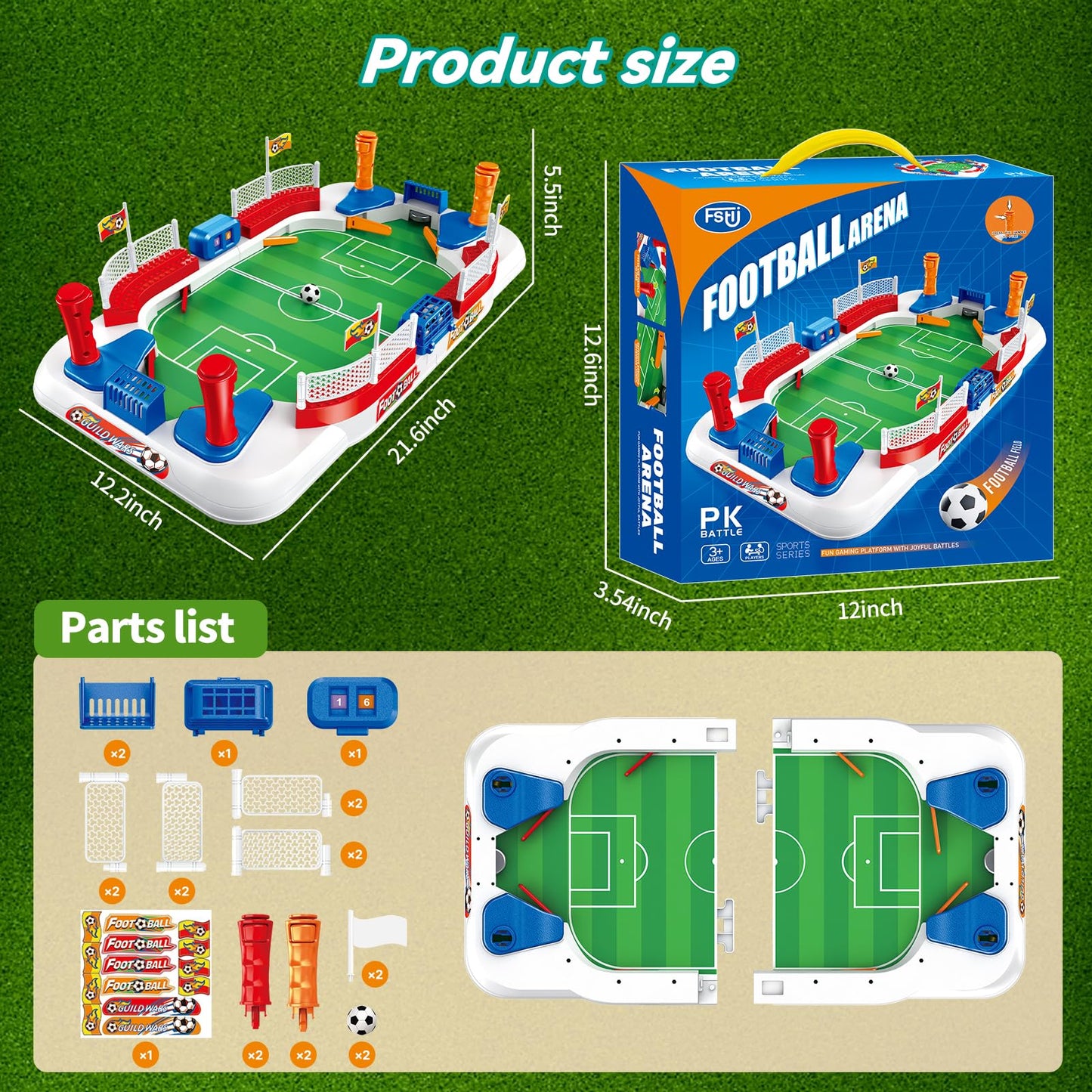 TGHIJKK Sports Interactive Foosball Table — 4-Button Control, Portable, 3-Min No-Tool Assembly