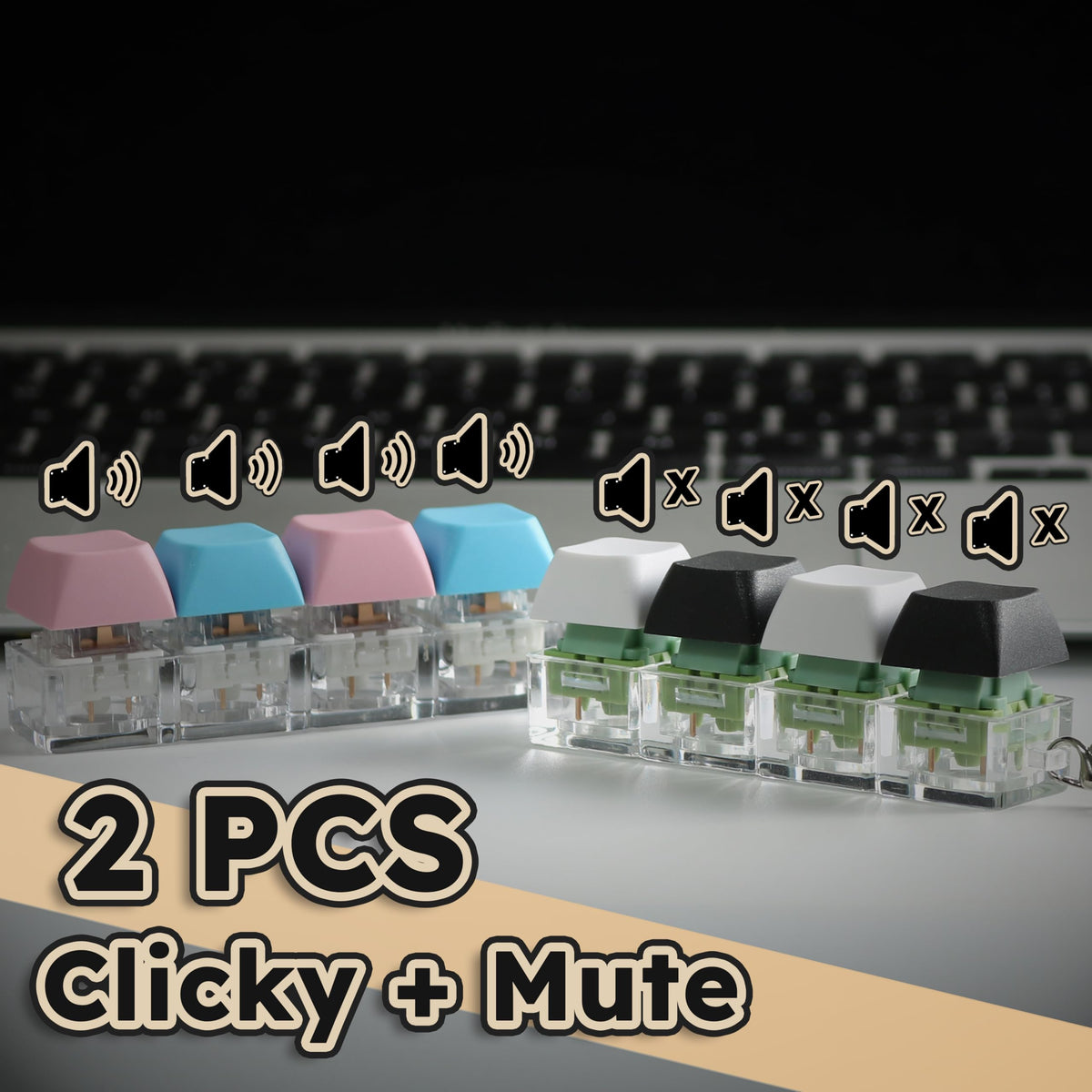 TGIFXD Keyboard Fidgets – 2-Pack Silent & Clicky Fidget Keyboard Keychains