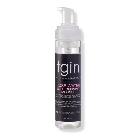 TGIN Rose Water Curl Defining Mousse | Enhances & Defines Curls for Natural Hair | 236ml/7.98 oz