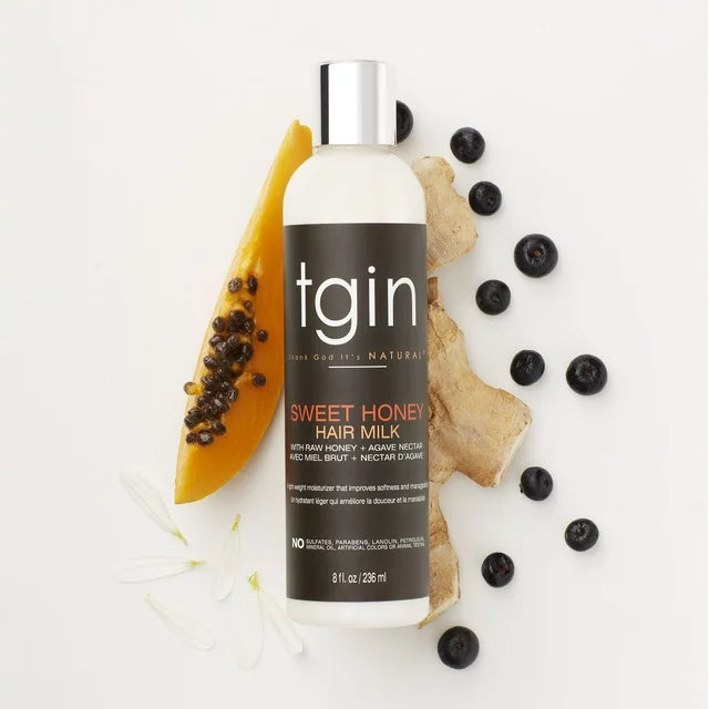 TGIN Sweet Honey Hair Milk: Hydrating & Defining for Curly & Coily Hair - 236ml / 7.98 oz