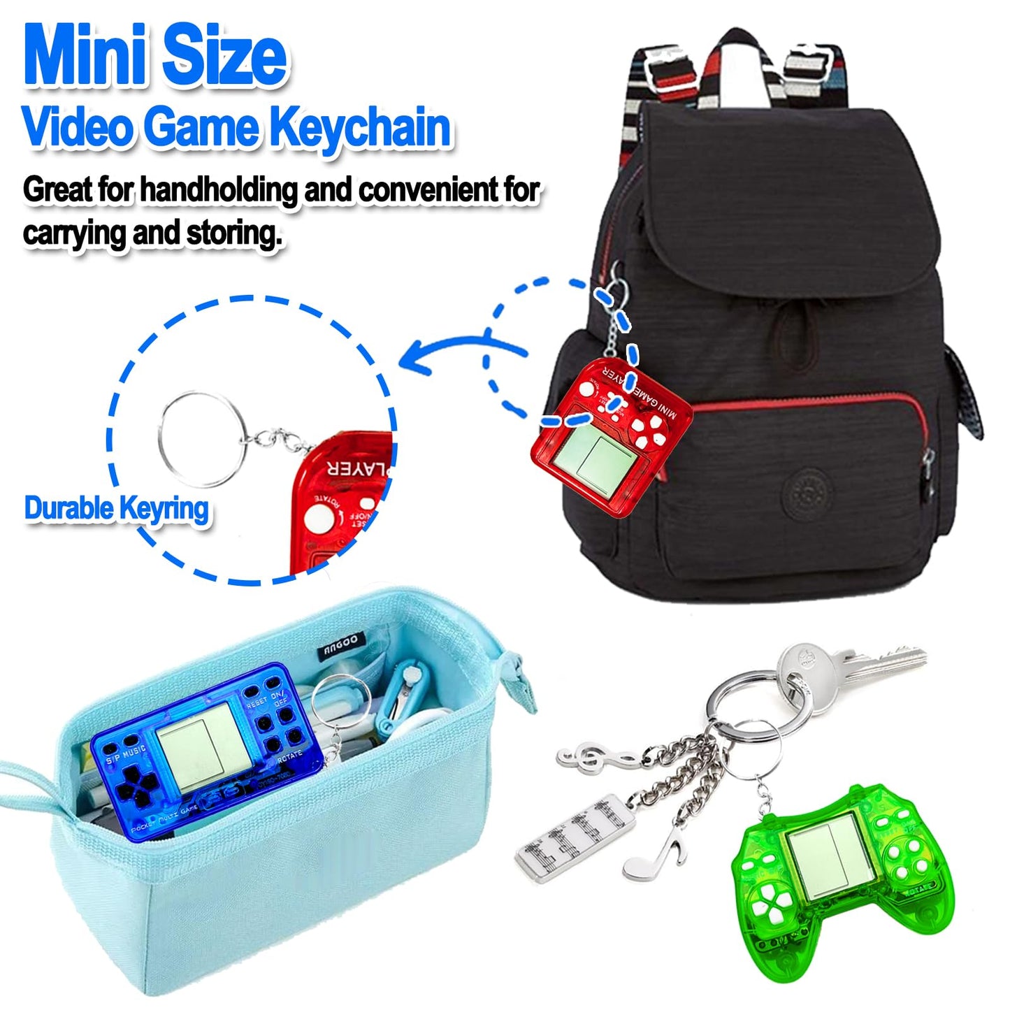 TGIQROVE 25 Pcs Video Game Keychains – Mini Gamer Party Favors, Kids Birthday Decorations & Classroom Prizes