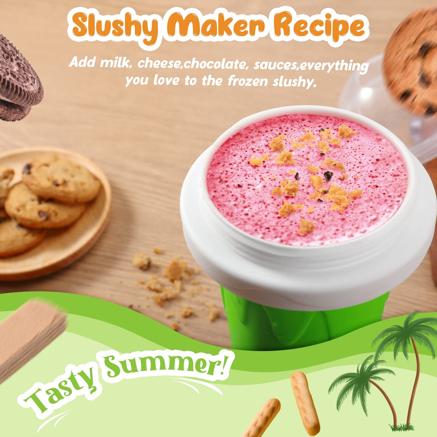 tgosomt Slushie Cup – Quick Freeze Slushy Maker for Kids & Teens | Fun Gift & Party Favors