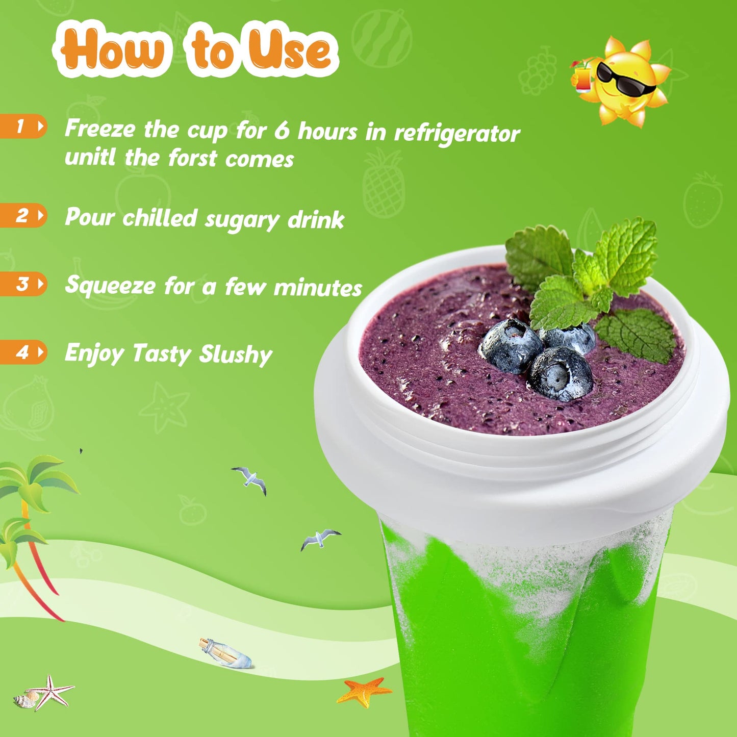 tgosomt Slushie Cup – Quick Freeze Slushy Maker for Kids & Teens | Fun Gift & Party Favors