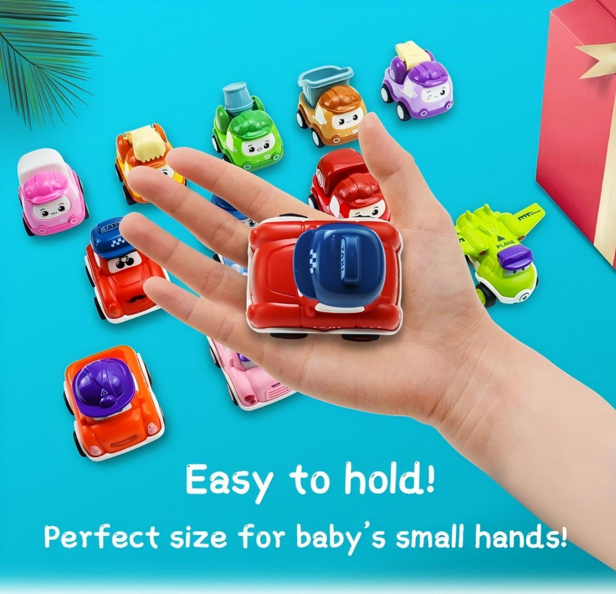 TGXLAK 12-Pc Pull Back Cars Set – Safe Friction Toys for 1-3 Year Olds
