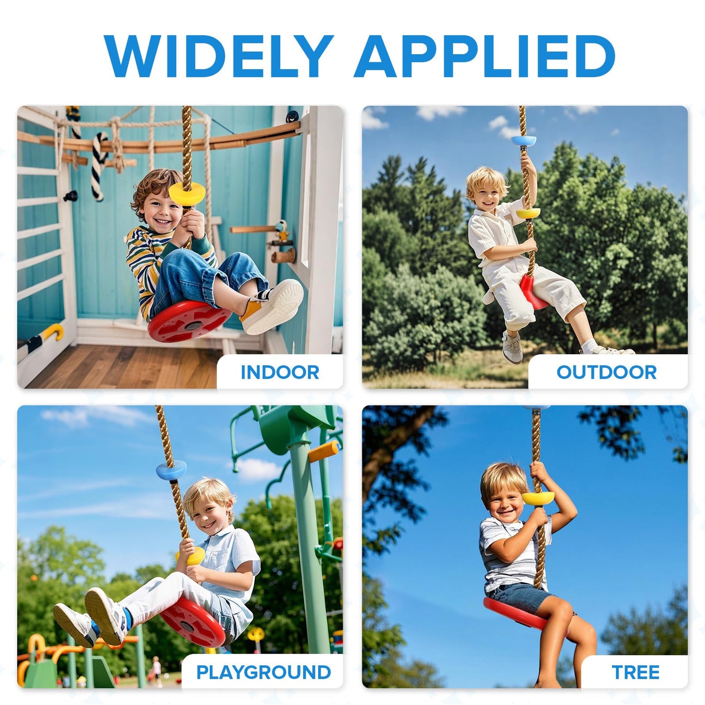 Tgzwme Climbing Rope Tree Swing with Platforms and Carabiner - Outdoor Kids Playground
