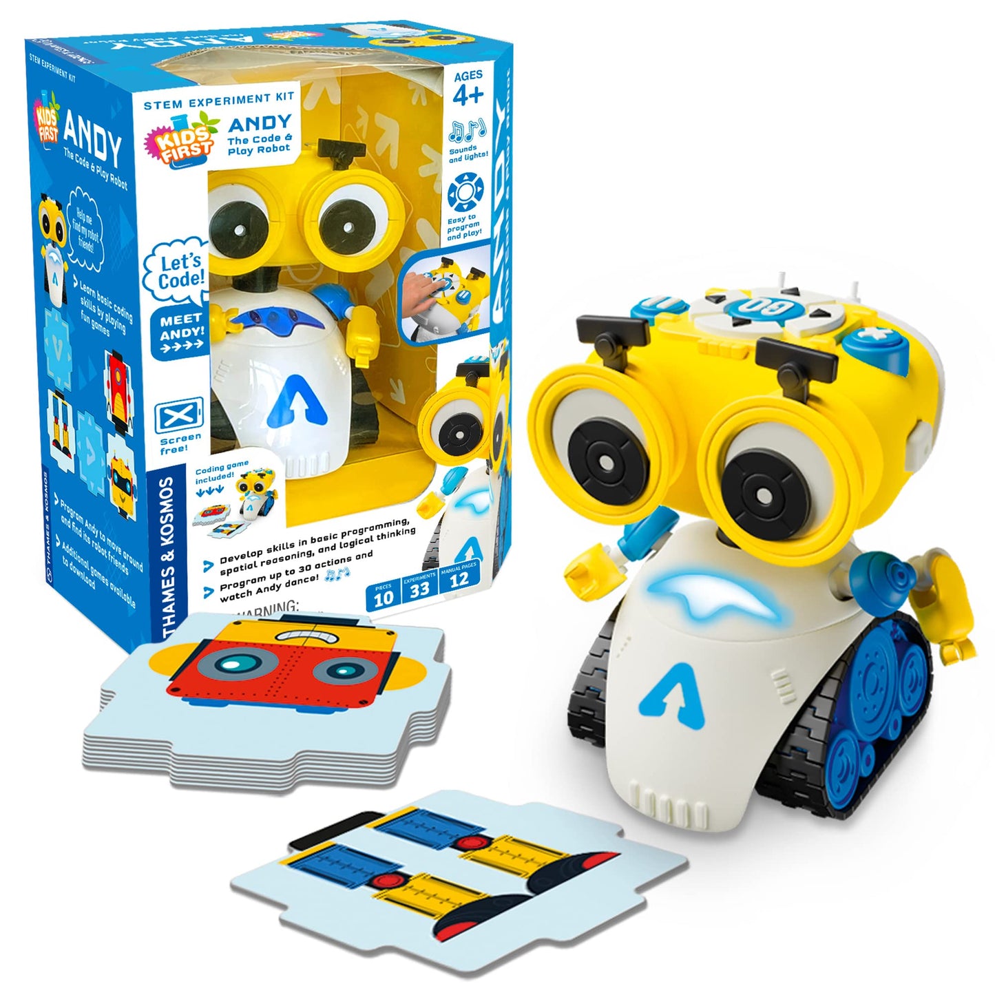 Thames & Kosmos Andy: The Code & Play Robot – Screen-Free Coding Kit for Ages 4+