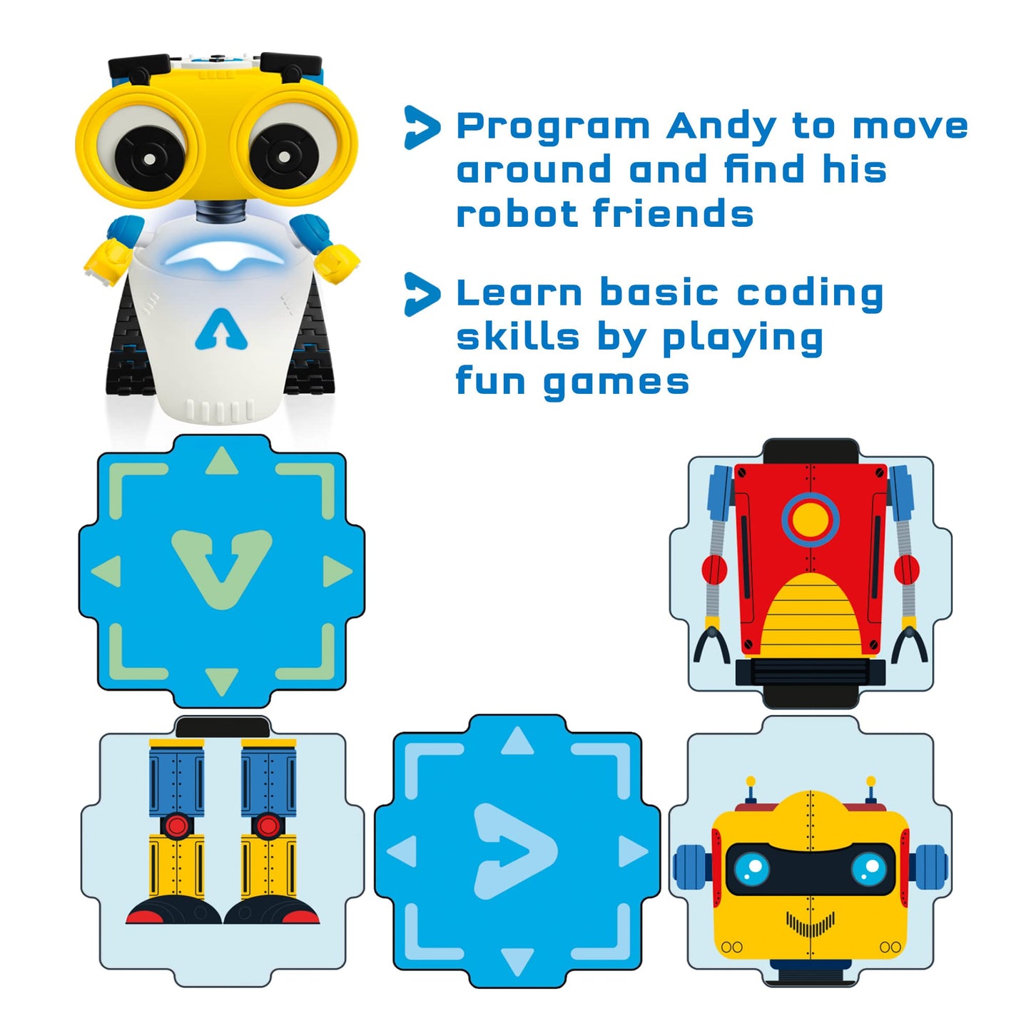 Thames & Kosmos Andy: The Code & Play Robot – Screen-Free Coding Kit for Ages 4+