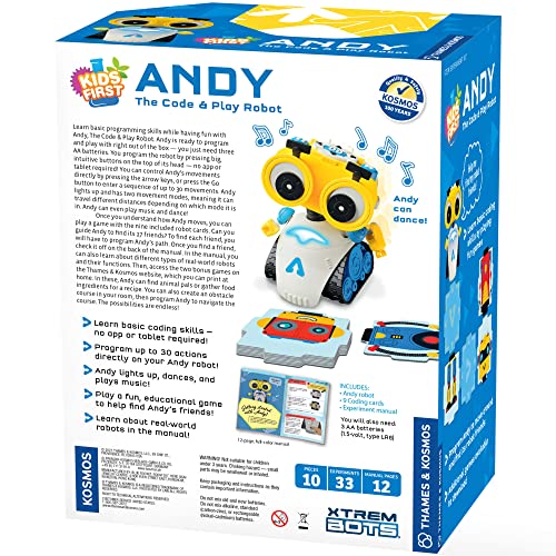 Thames & Kosmos Andy: The Code & Play Robot – Screen-Free Coding Kit for Ages 4+