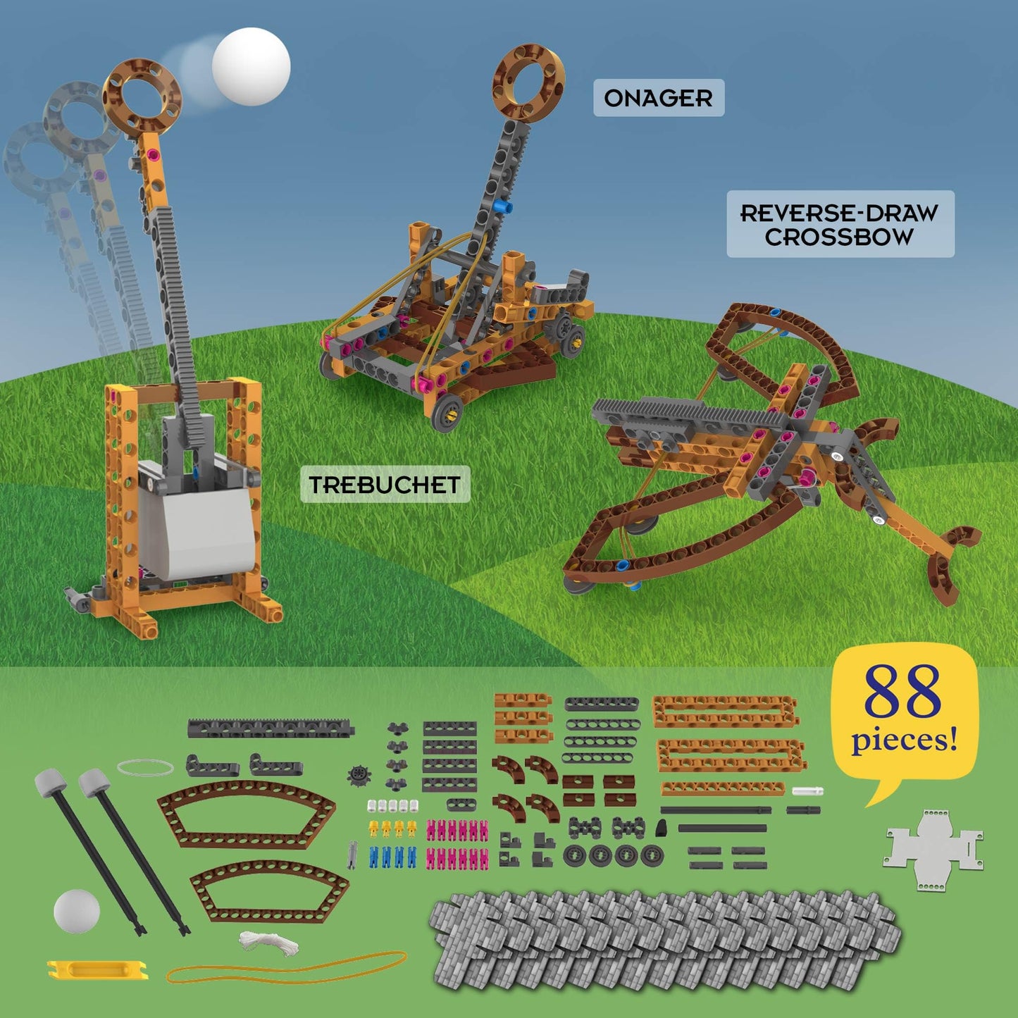 Thames & Kosmos Catapult Engineering STEM Maker Kit – Build 6 Medieval Machines