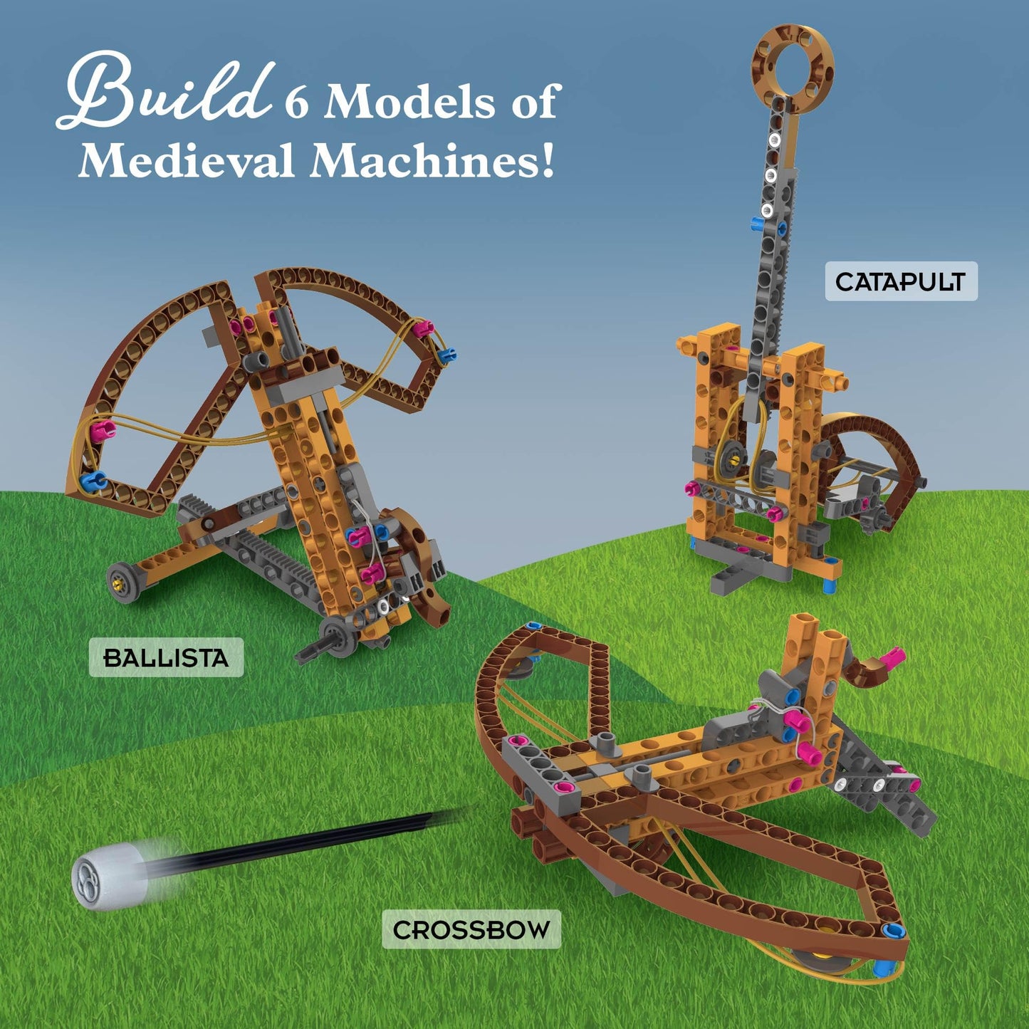 Thames & Kosmos Catapult Engineering STEM Maker Kit – Build 6 Medieval Machines