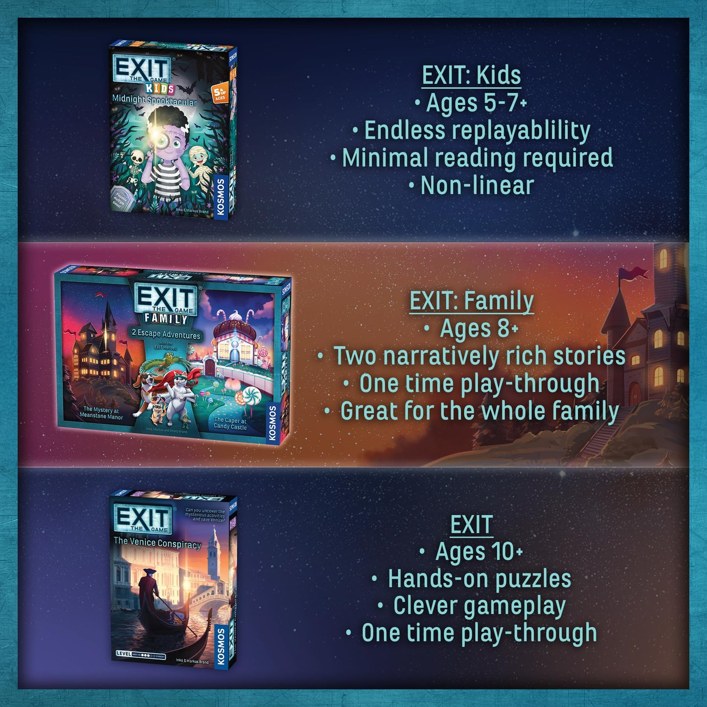EXIT: The Game Family Edition – 2 Adventures for 2-4 Players | At-Home Cooperative Mystery