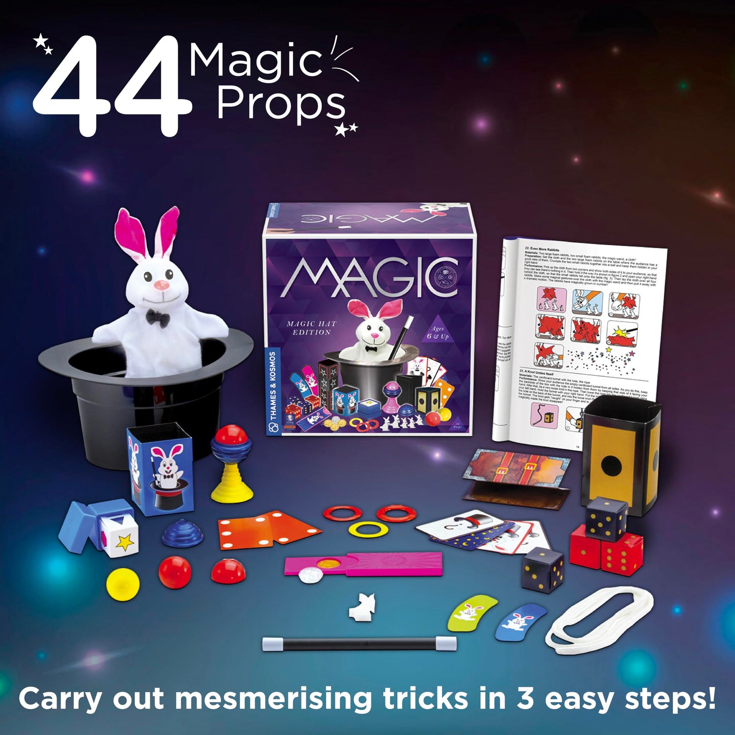 Thames & Kosmos Magic Hat with 35 Tricks | 24-page Full-Color Guide | Ages 6+