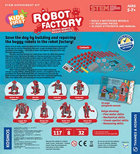 Thames & Kosmos Kids First Robot Factory – 8 Motorized Robots STEM Kit