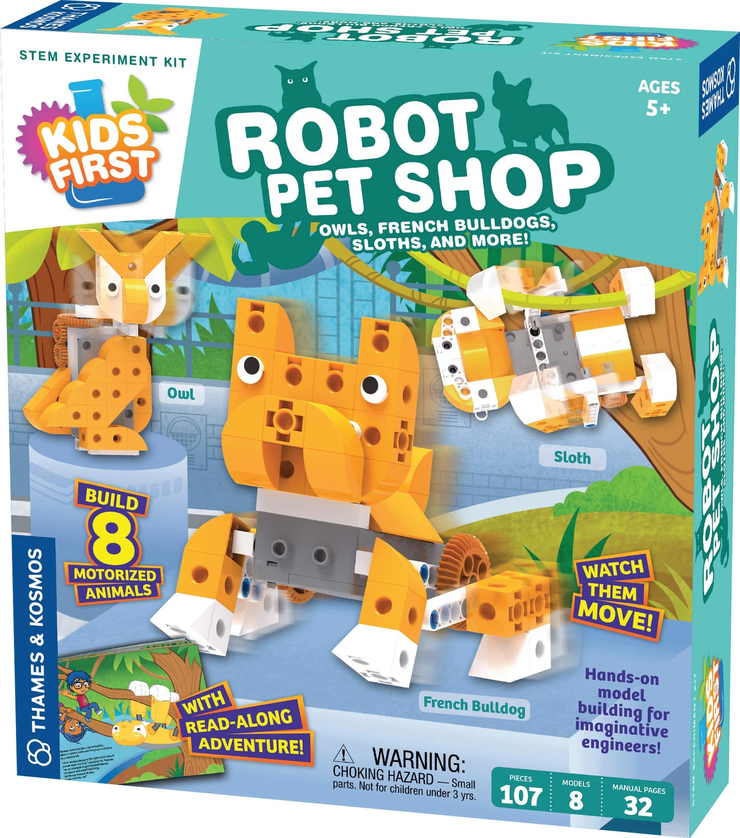 Thames & Kosmos Kids First Robot Pet Shop: 8 Motorized Animal Robots for Young Engineers