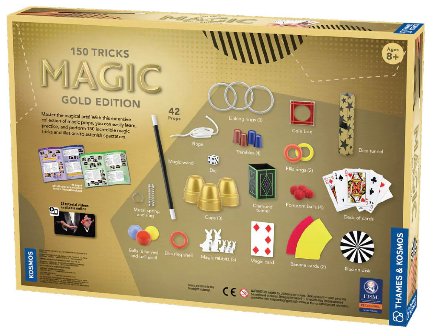Thames & Kosmos Magic Gold Edition | 150 Tricks, 42 Props, 96-Page Manual + Free Video Tutorials | Ages 8+